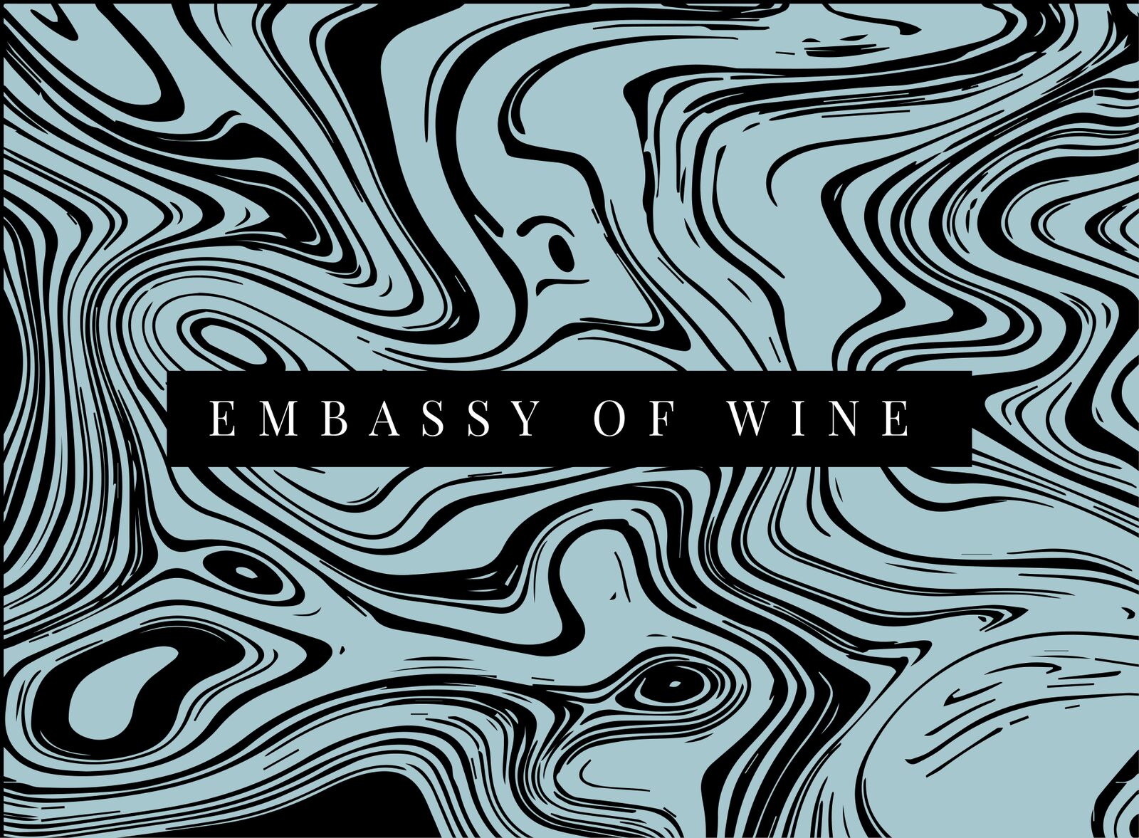 Embassy of Wine wordmark on marbled pattern
