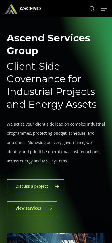 Ascend website on mobile