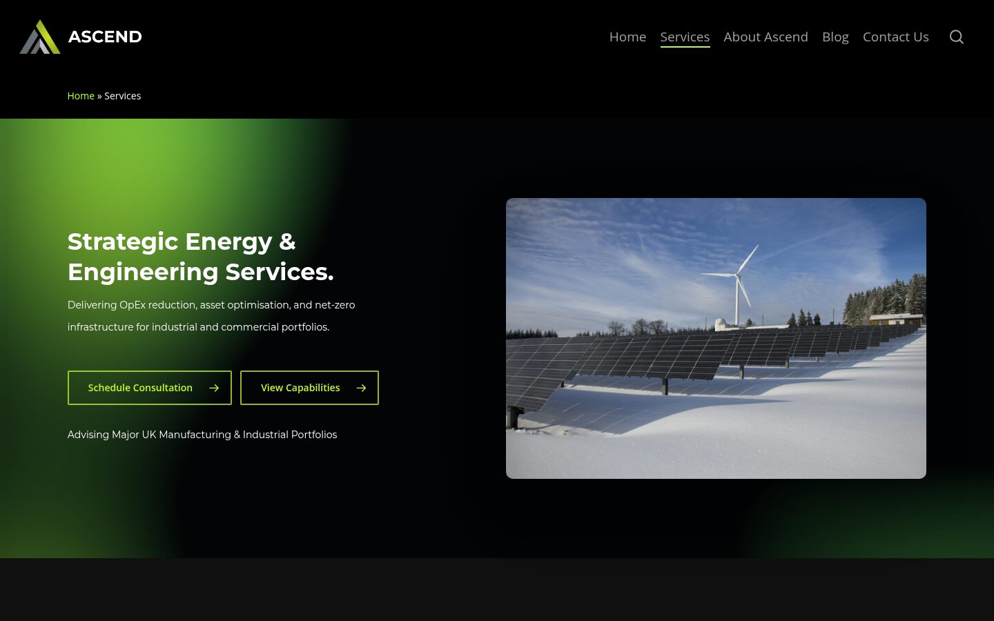 Ascend services page