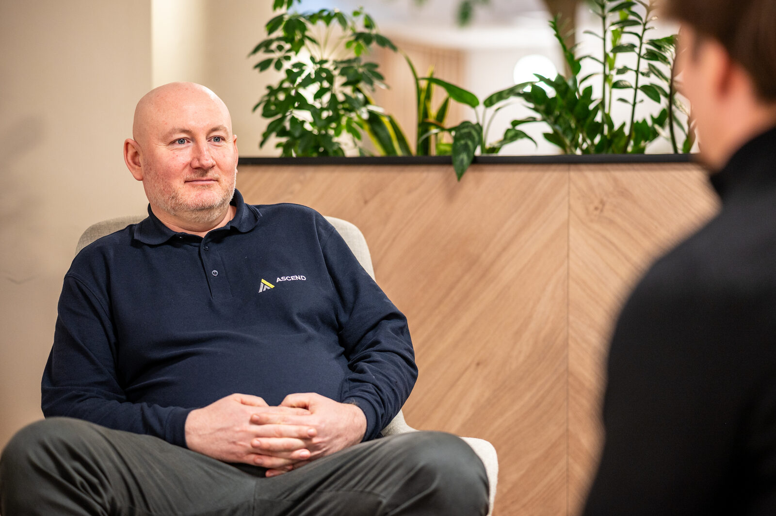 James Wooton in a client meeting