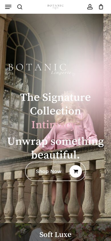 Botanic website on mobile