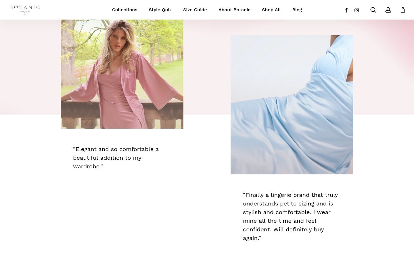 Botanic customer reviews section