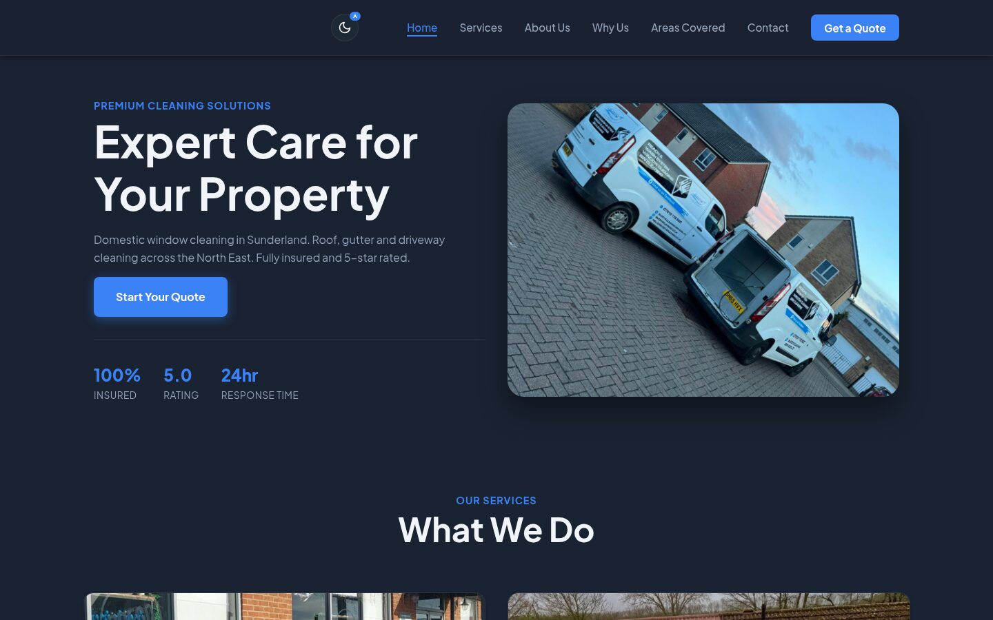 Buddy&rsquo;s website in dark mode