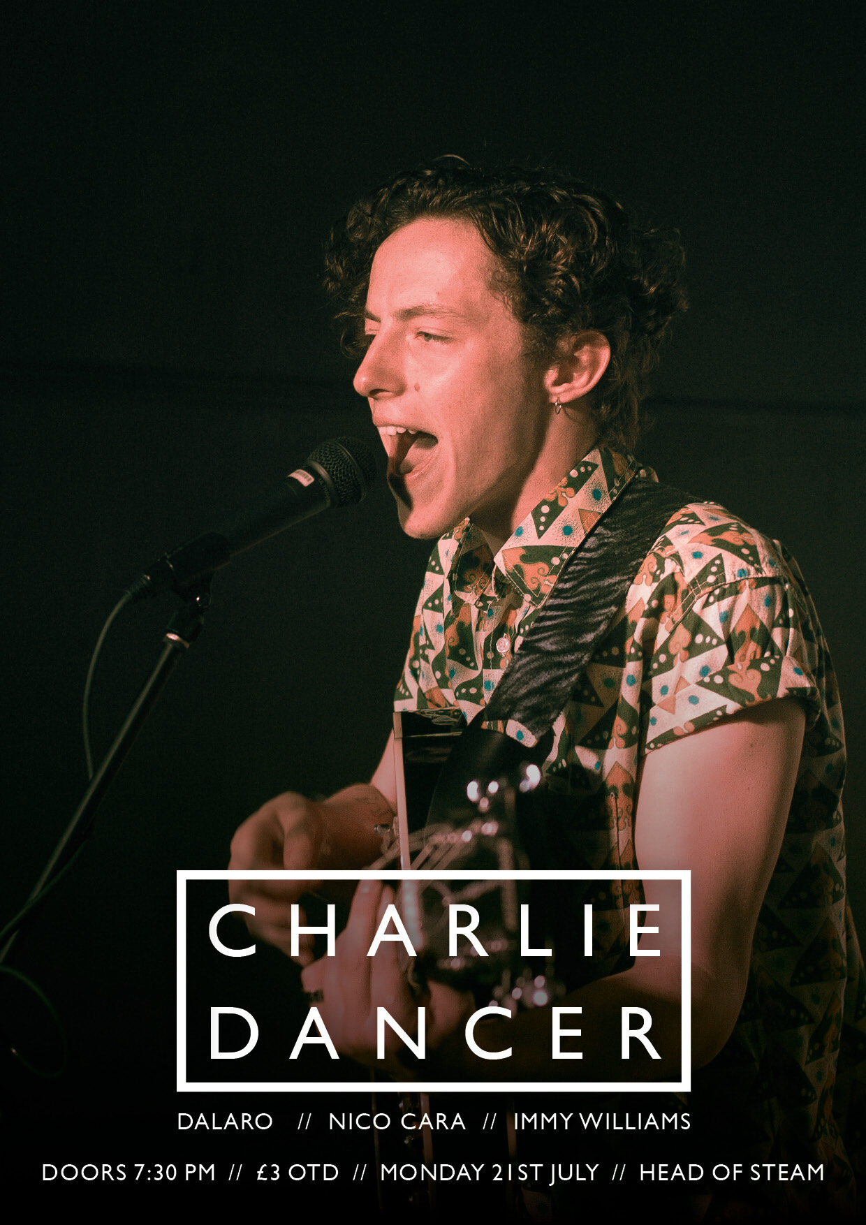 Colour gig flyer for Charlie Dancer at Head of Steam