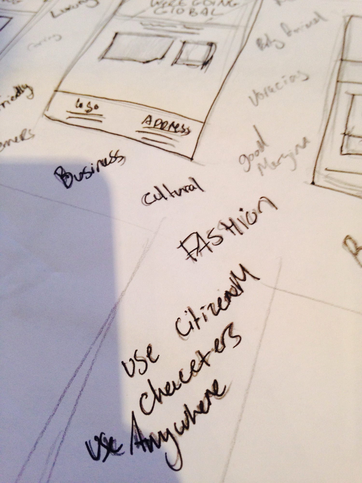 citizenM — hand-drawn UX sketch 1