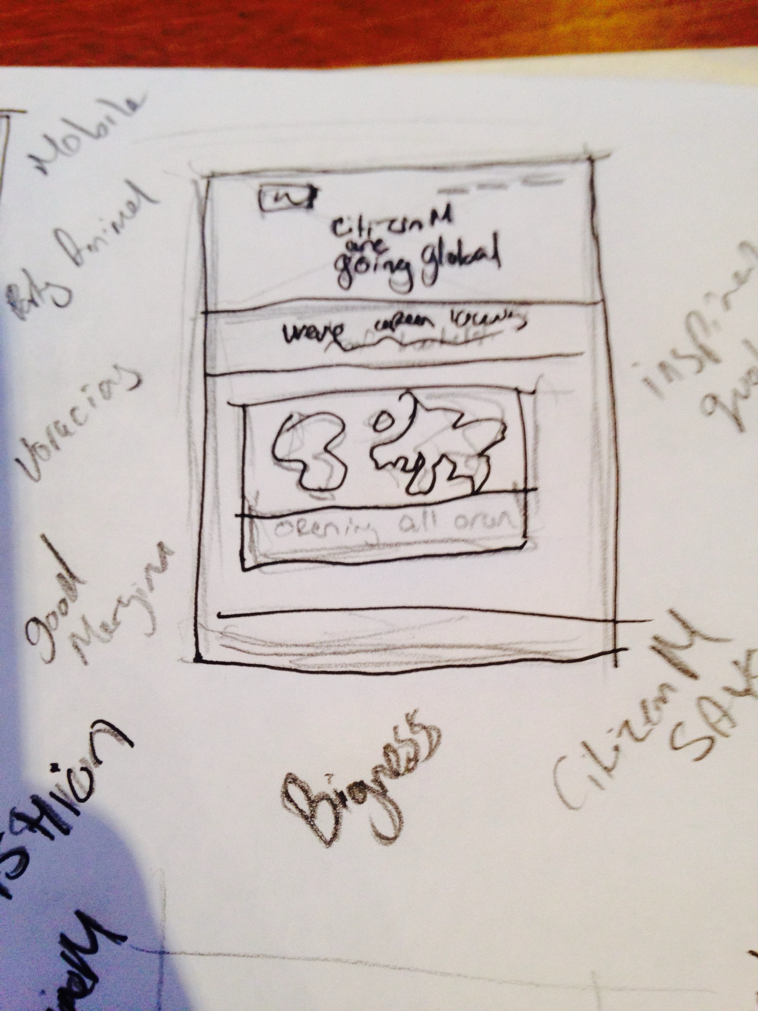 citizenM — hand-drawn UX sketch 4