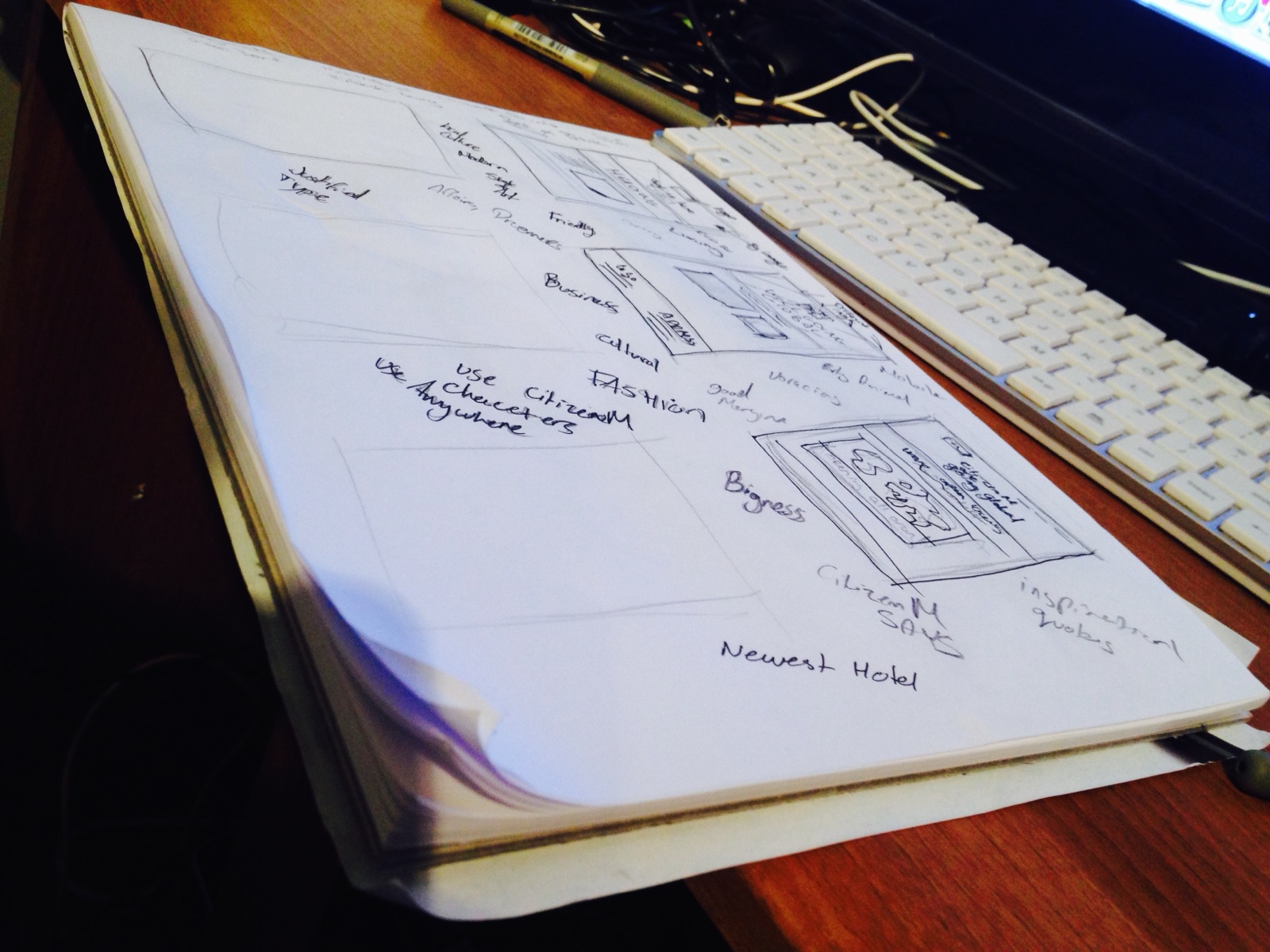 citizenM — hand-drawn UX sketch 5