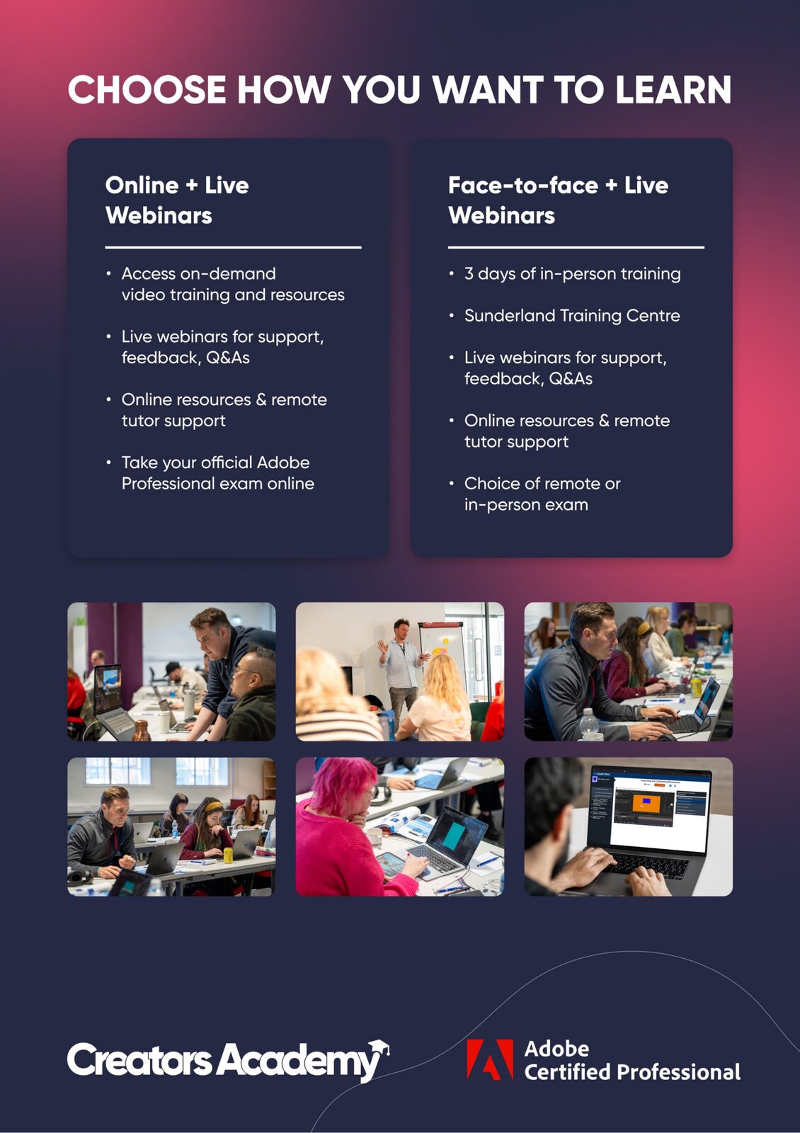 Syllabus page: choose how you want to learn