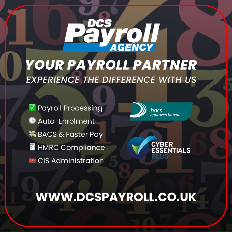 DCS Payroll beer mat with accreditation badges