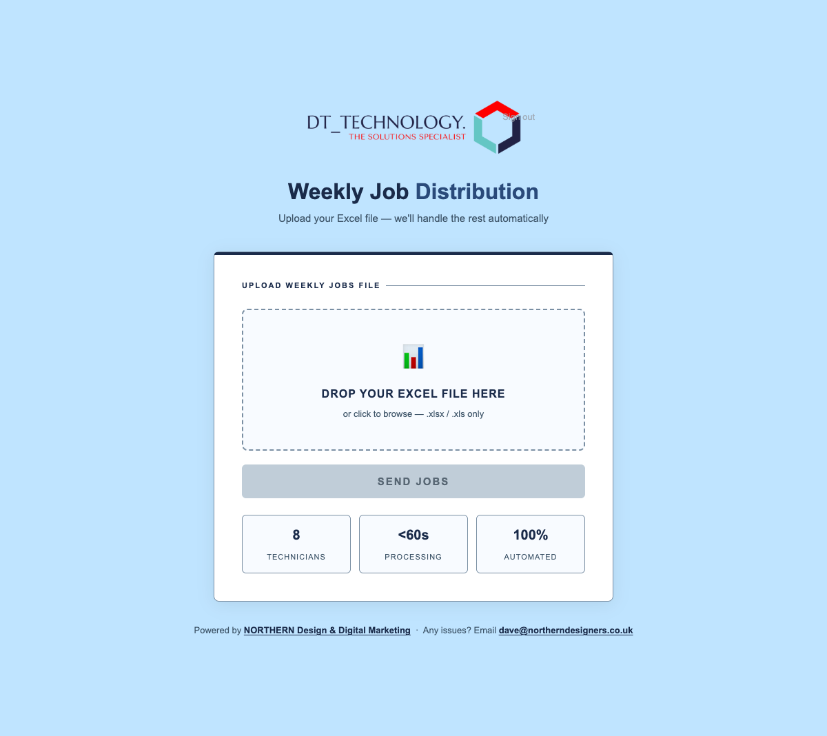DTLPG upload page, earlier blue theme