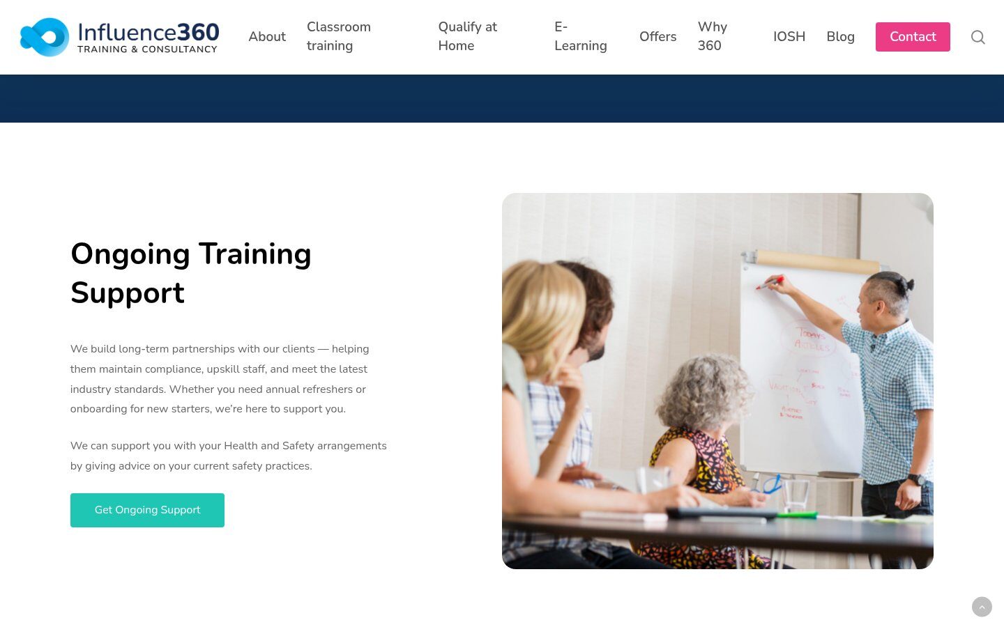 Ongoing training support section