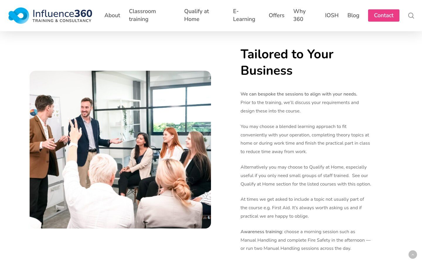 Tailored to your business section