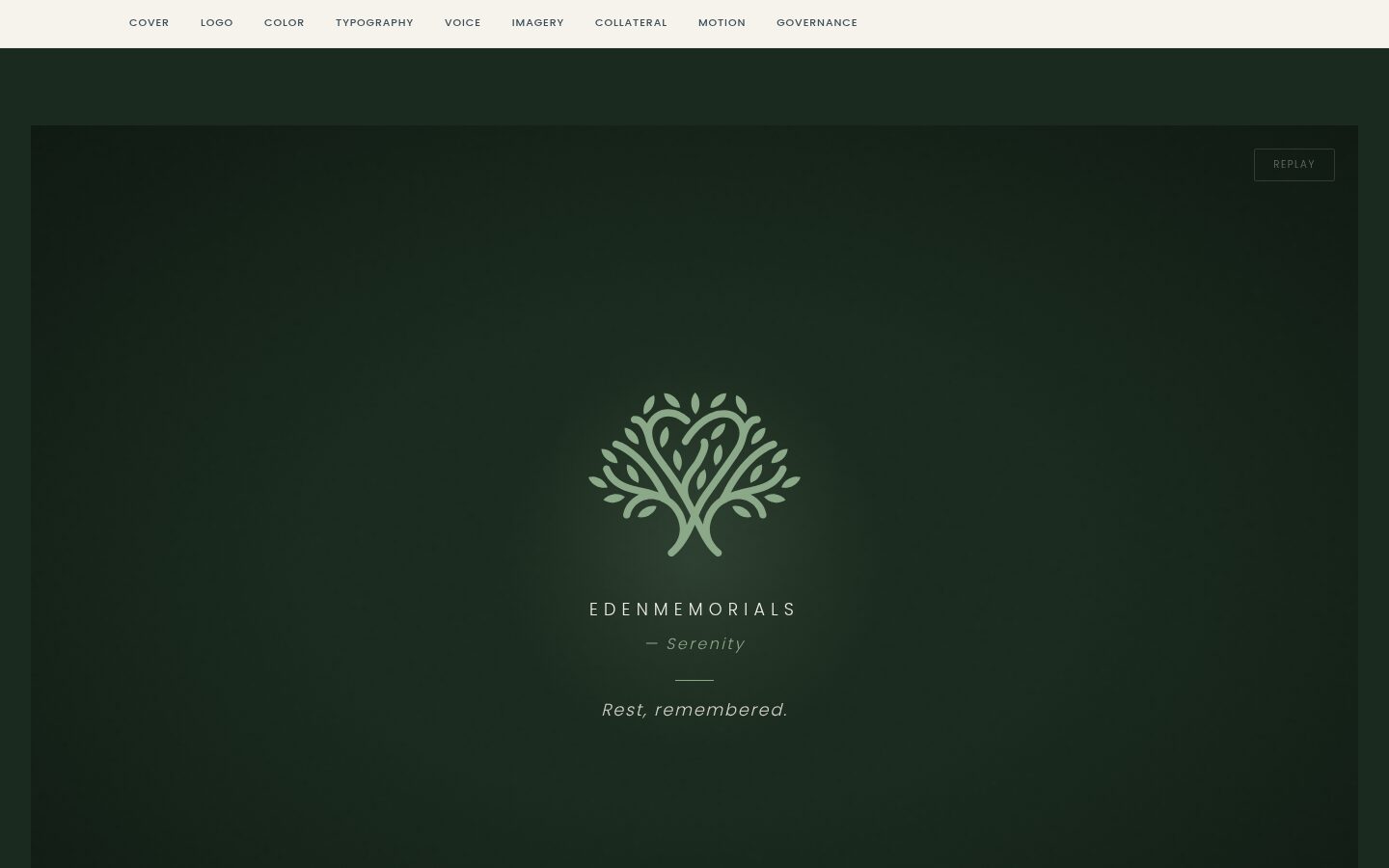 Eden Memorials brand concept, Serenity