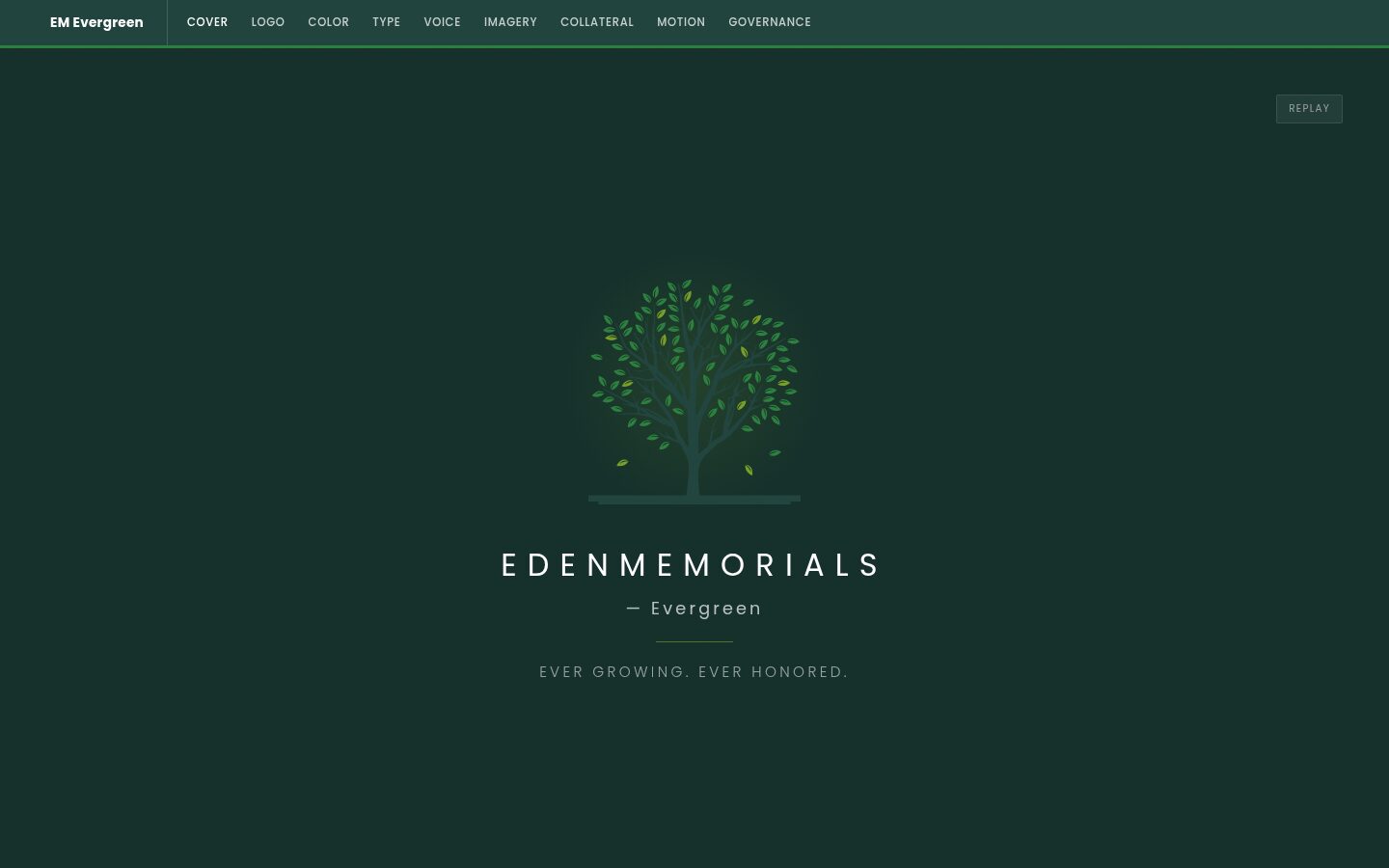 Eden Memorials brand concept, Evergreen
