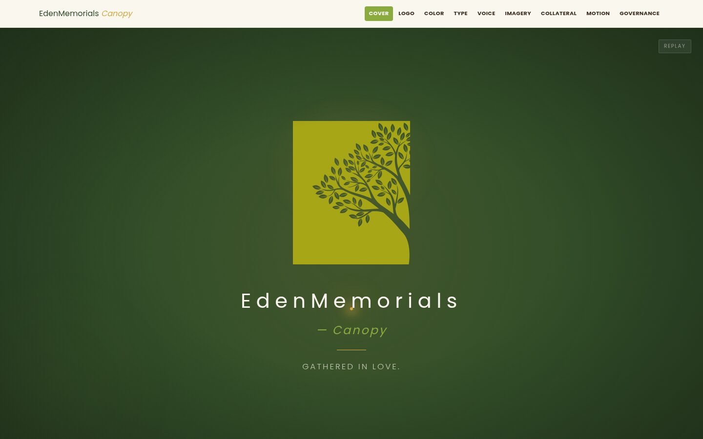 Eden Memorials brand concept, Canopy