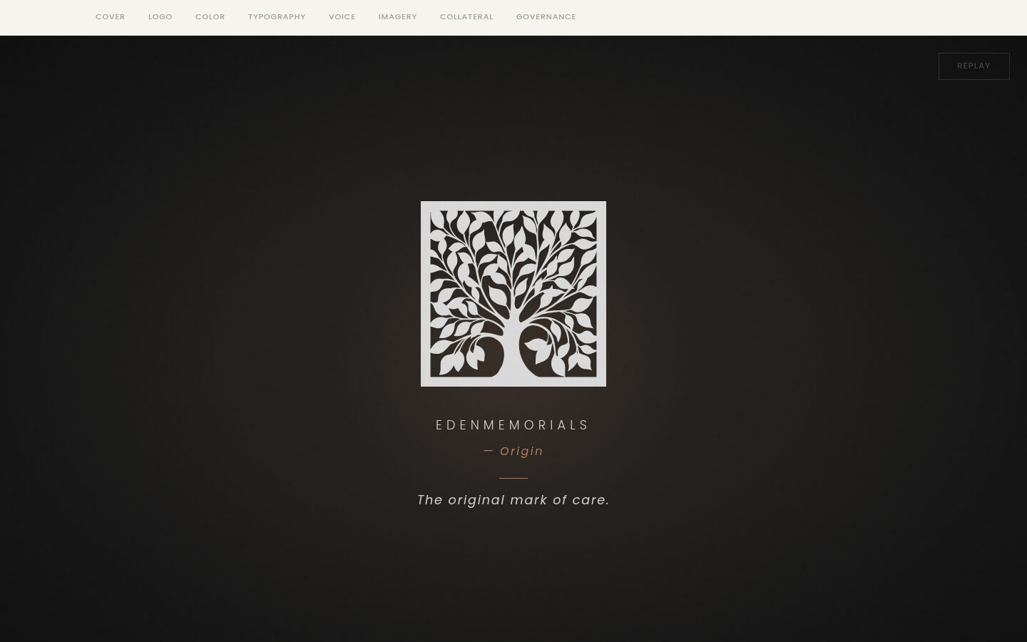 Eden Memorials brand concept, Origin