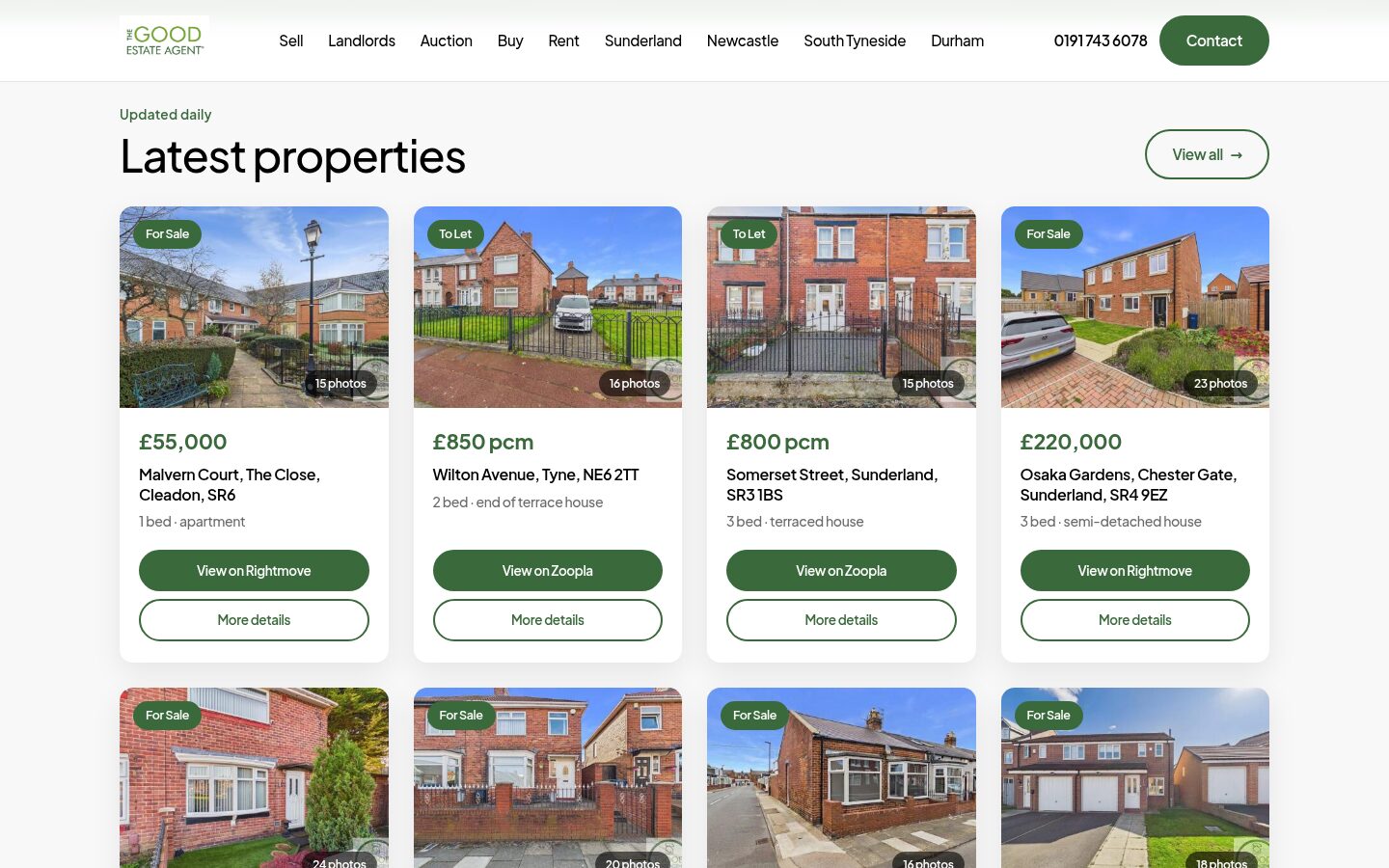 Latest properties from Rightmove and Zoopla