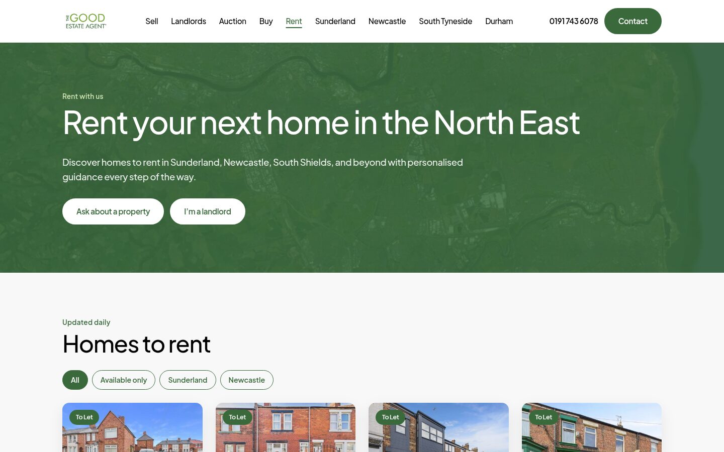 Homes to rent page