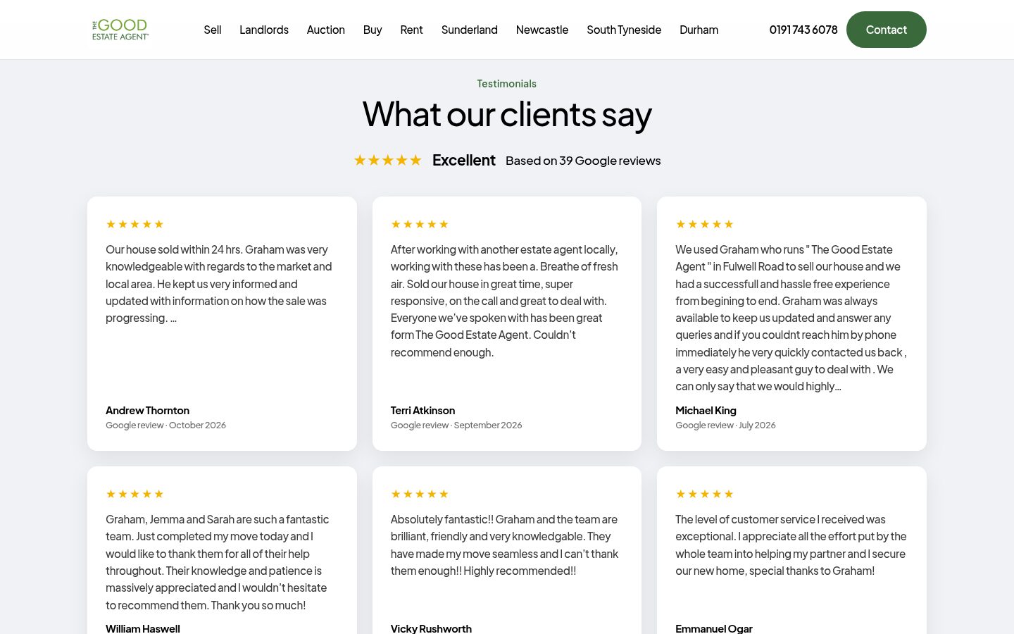 Google reviews section