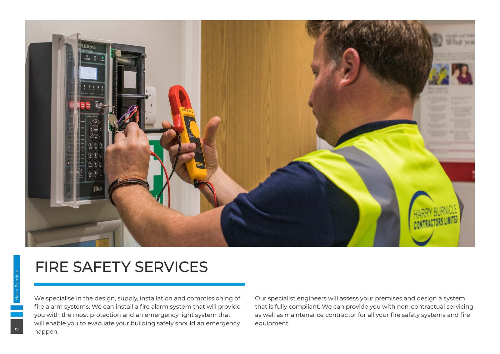 Harry Burnicle brochure fire safety services page