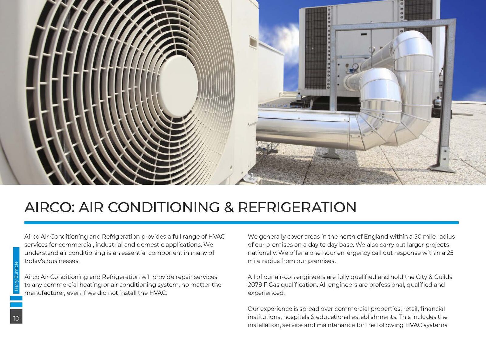Harry Burnicle brochure Airco air conditioning and refrigeration page