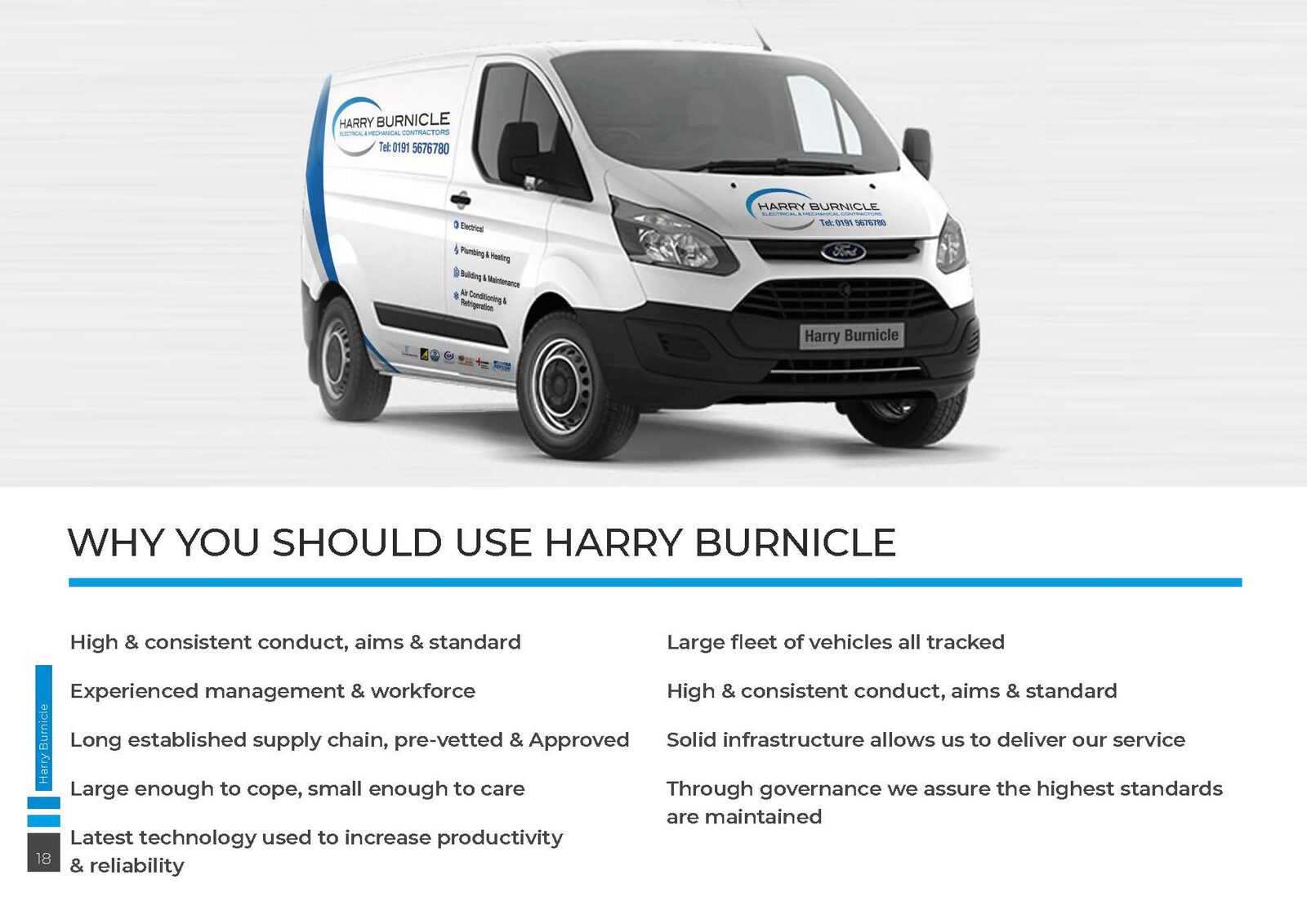 Harry Burnicle brochure why choose us page