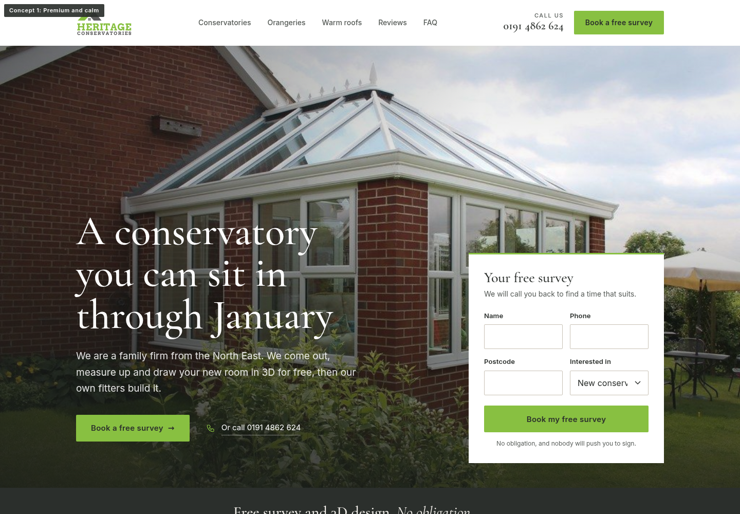 Heritage Conservatories concept 1, premium
