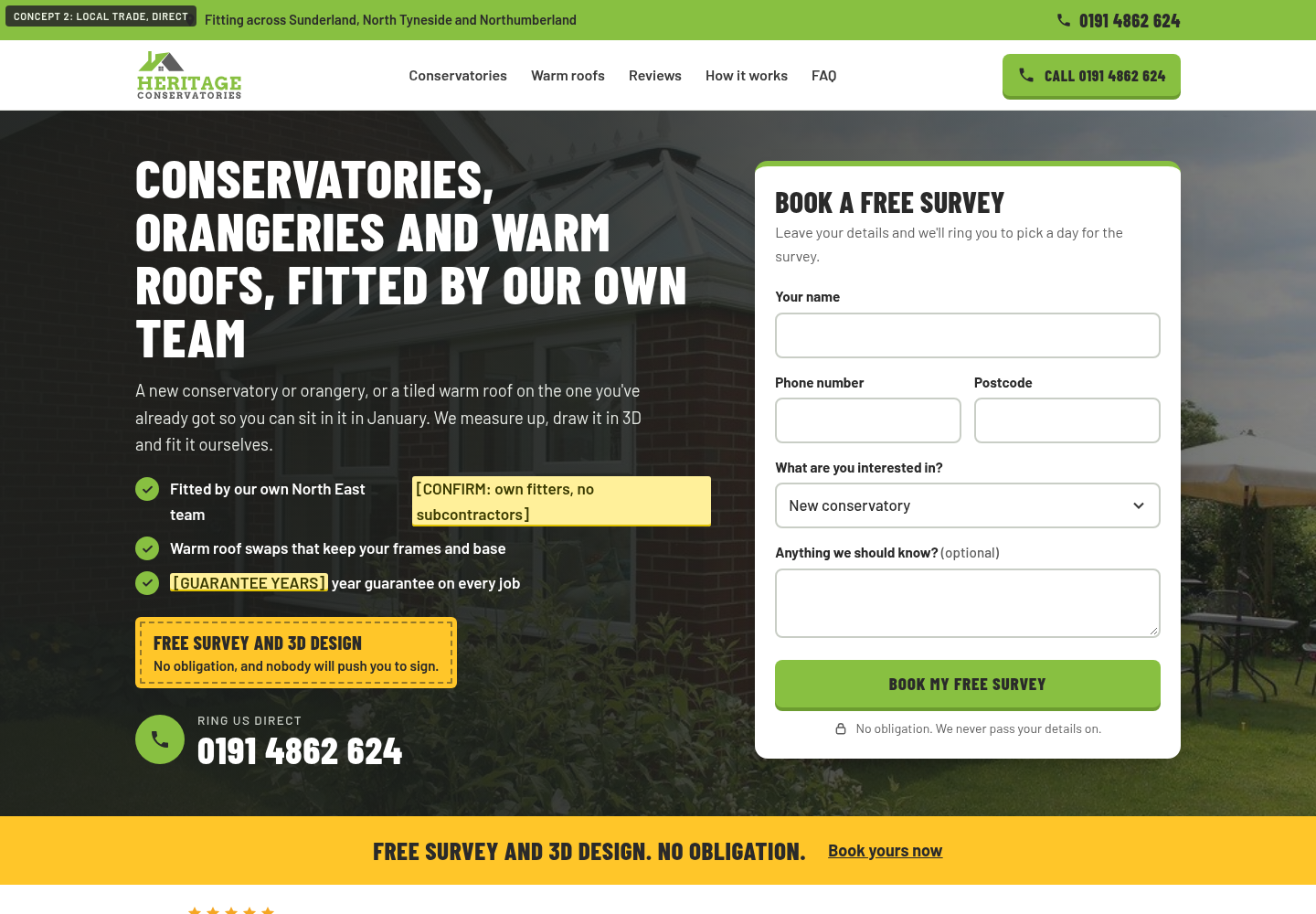Heritage Conservatories concept 2, local trade