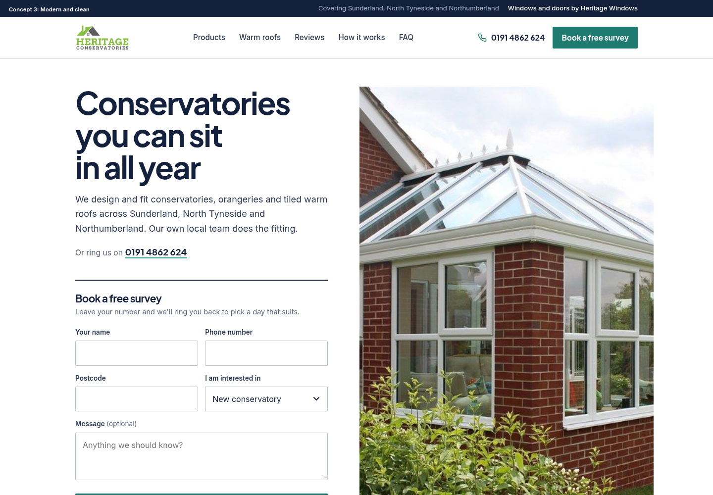 Heritage Conservatories concept 3, modern