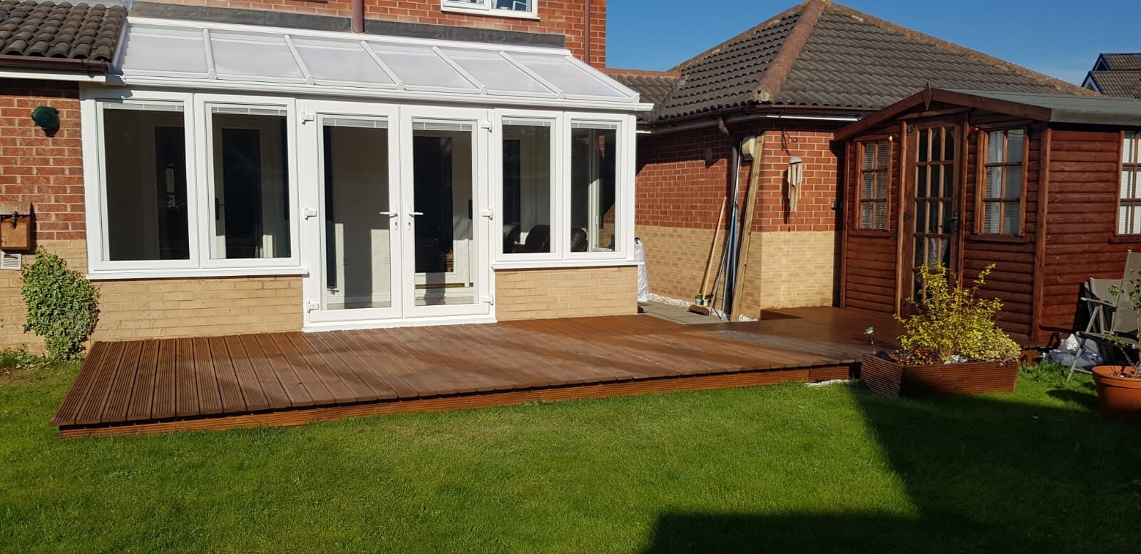 Heritage conservatory with patio doors