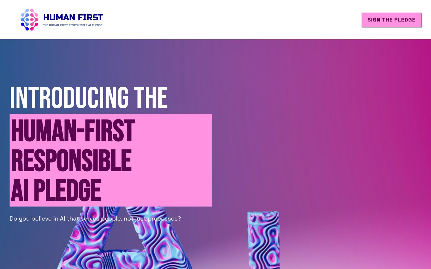 Human First logo on the pledge website