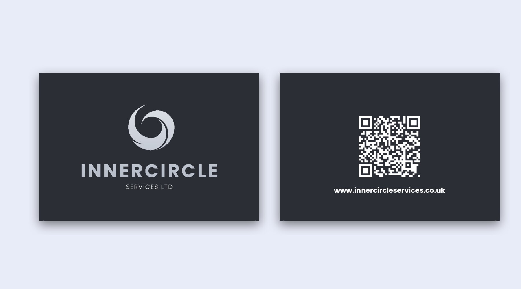 Inner Circle Services business cards, front and back
