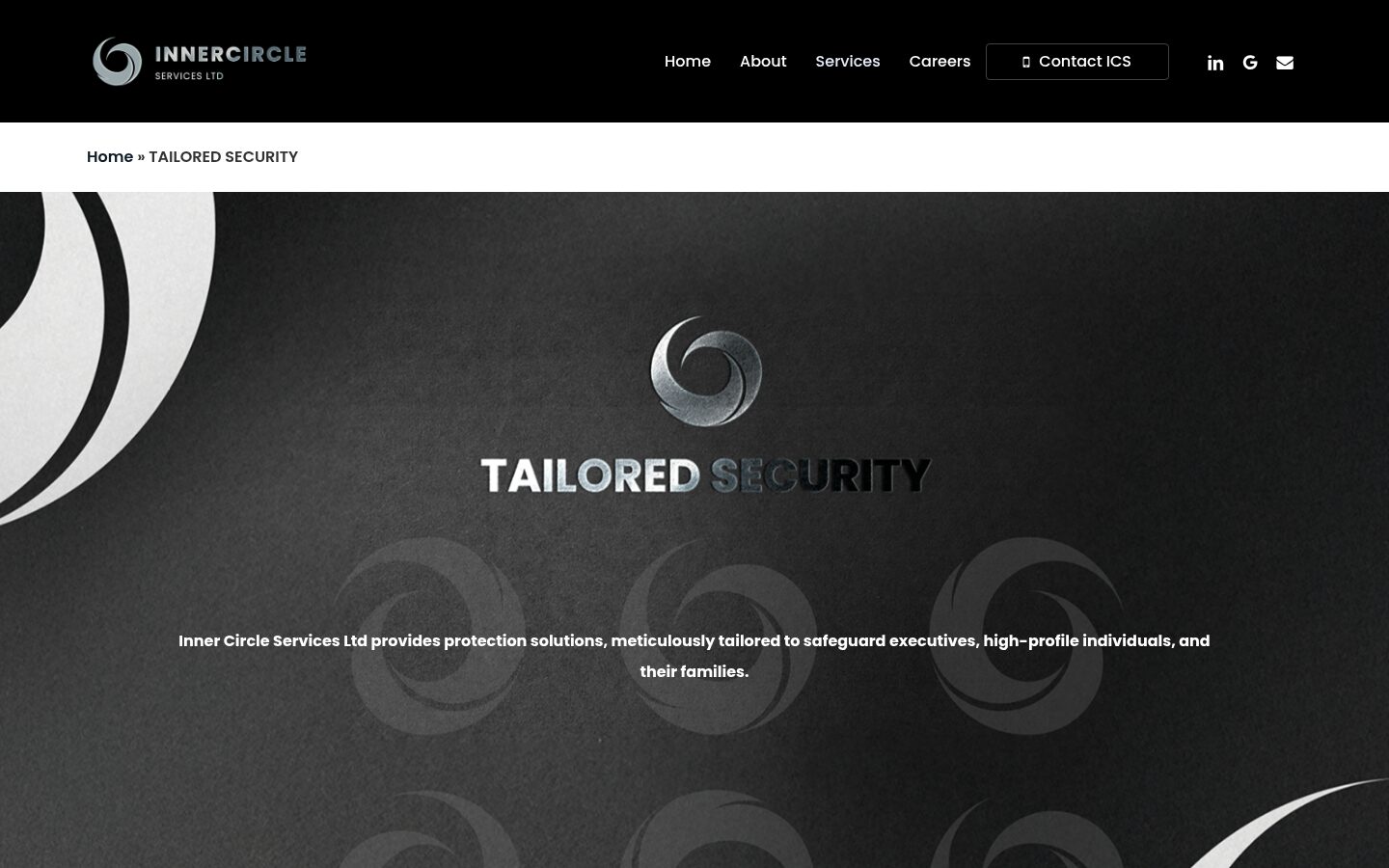Inner Circle Services tailored security page