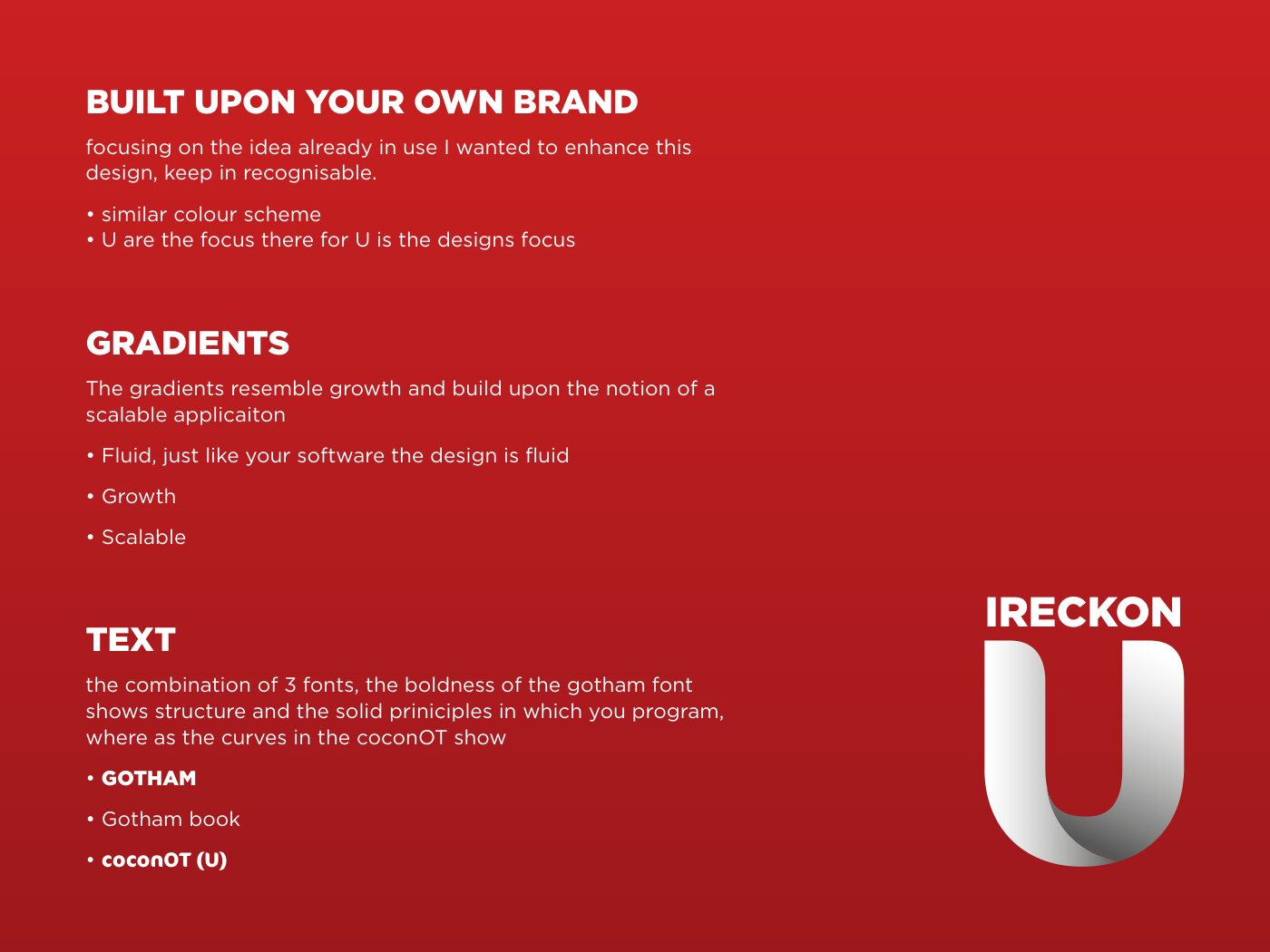 Concept one rationale and logo colourways