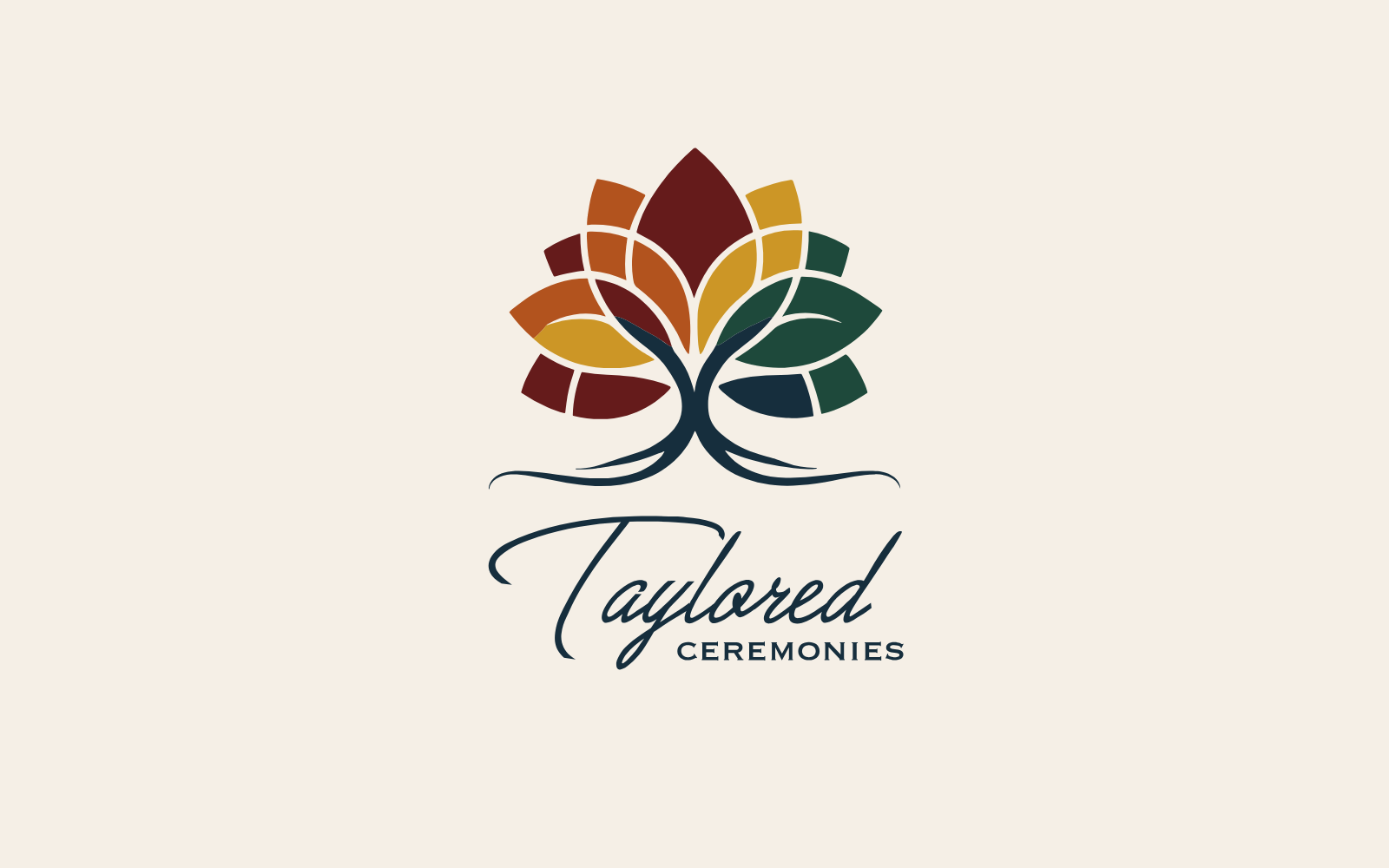 Taylored Ceremonies stacked logo in full colour