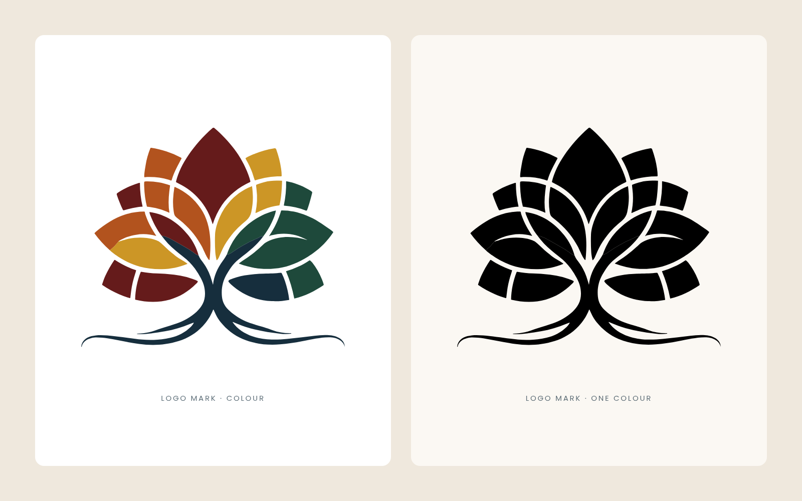 Taylored Ceremonies tree mark in colour and one colour