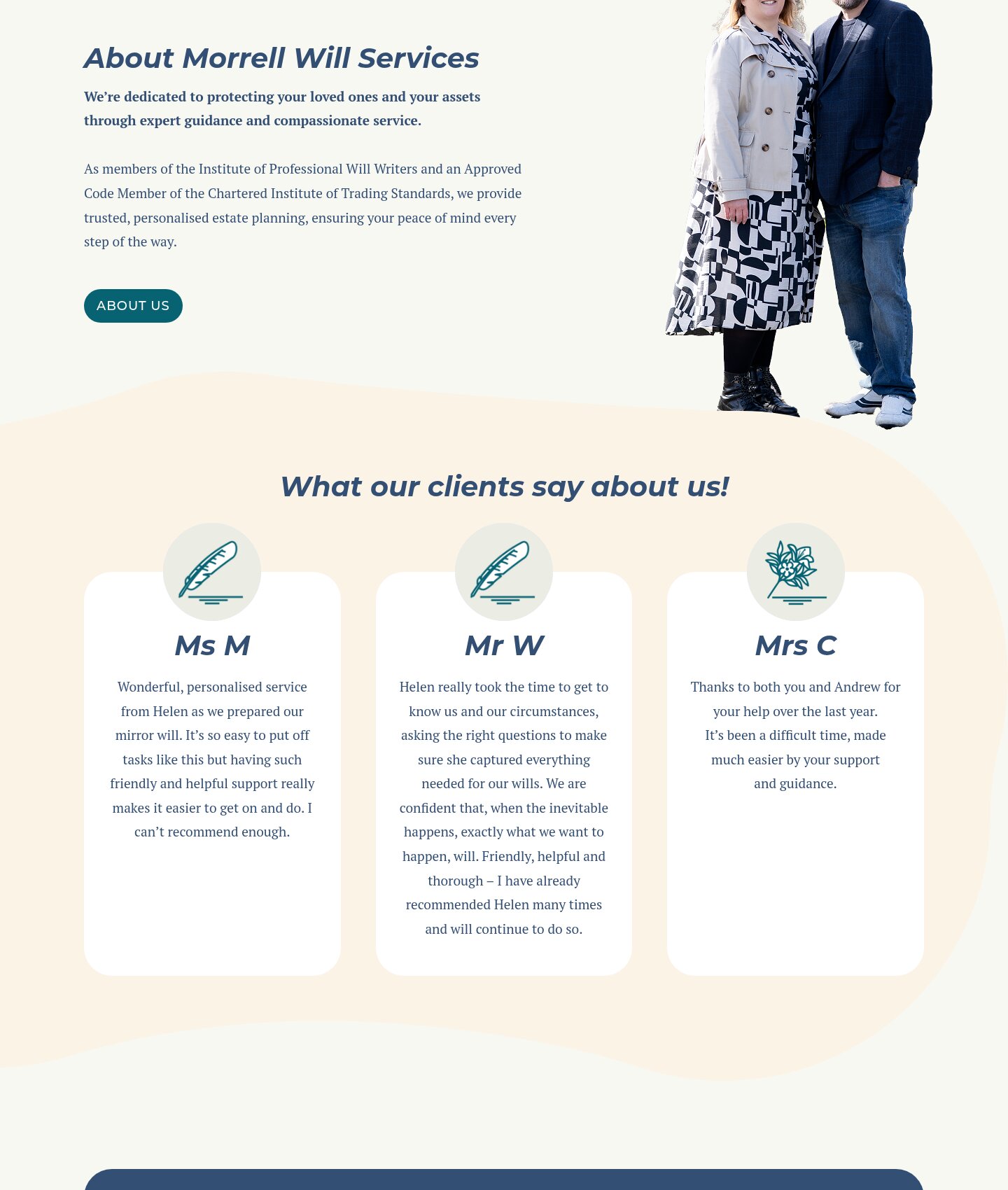 Morrell Will Services live About section and reviews