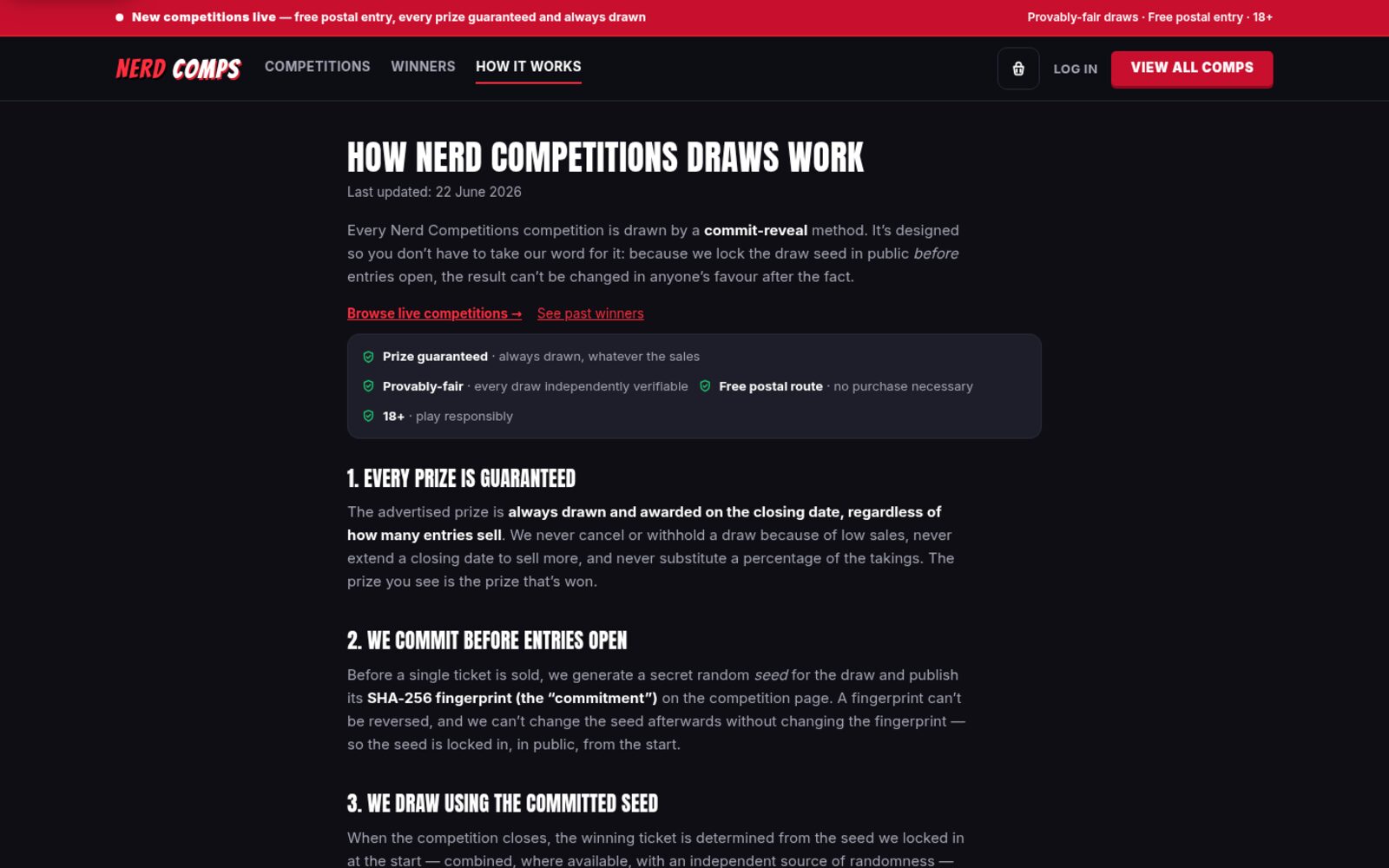 How draws work page