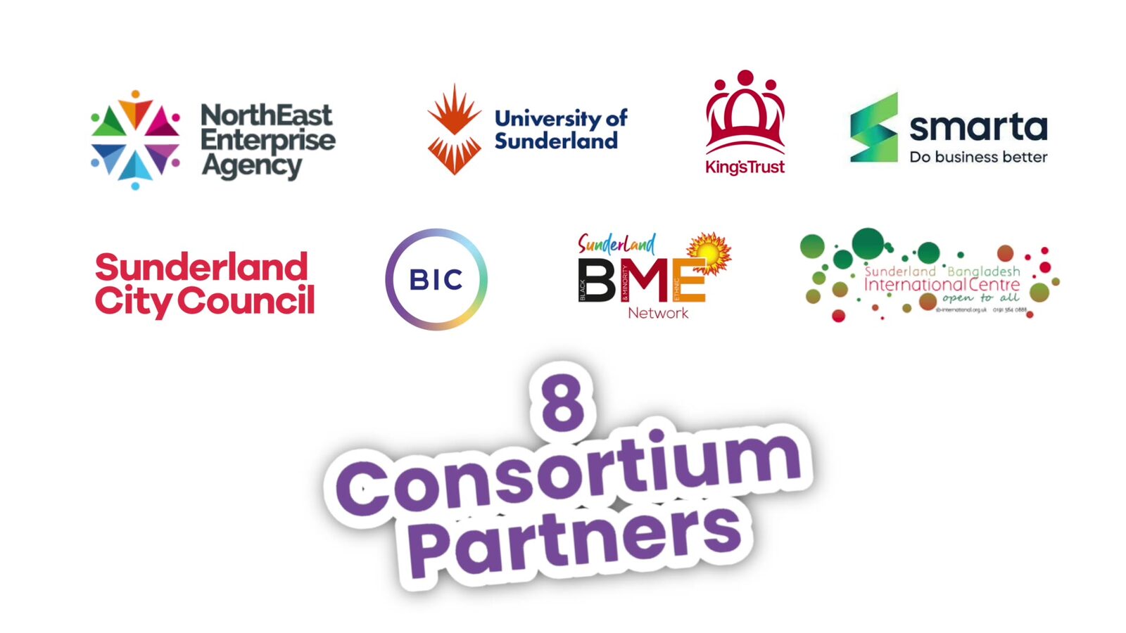 Enterprising Sunderland consortium partner logos card