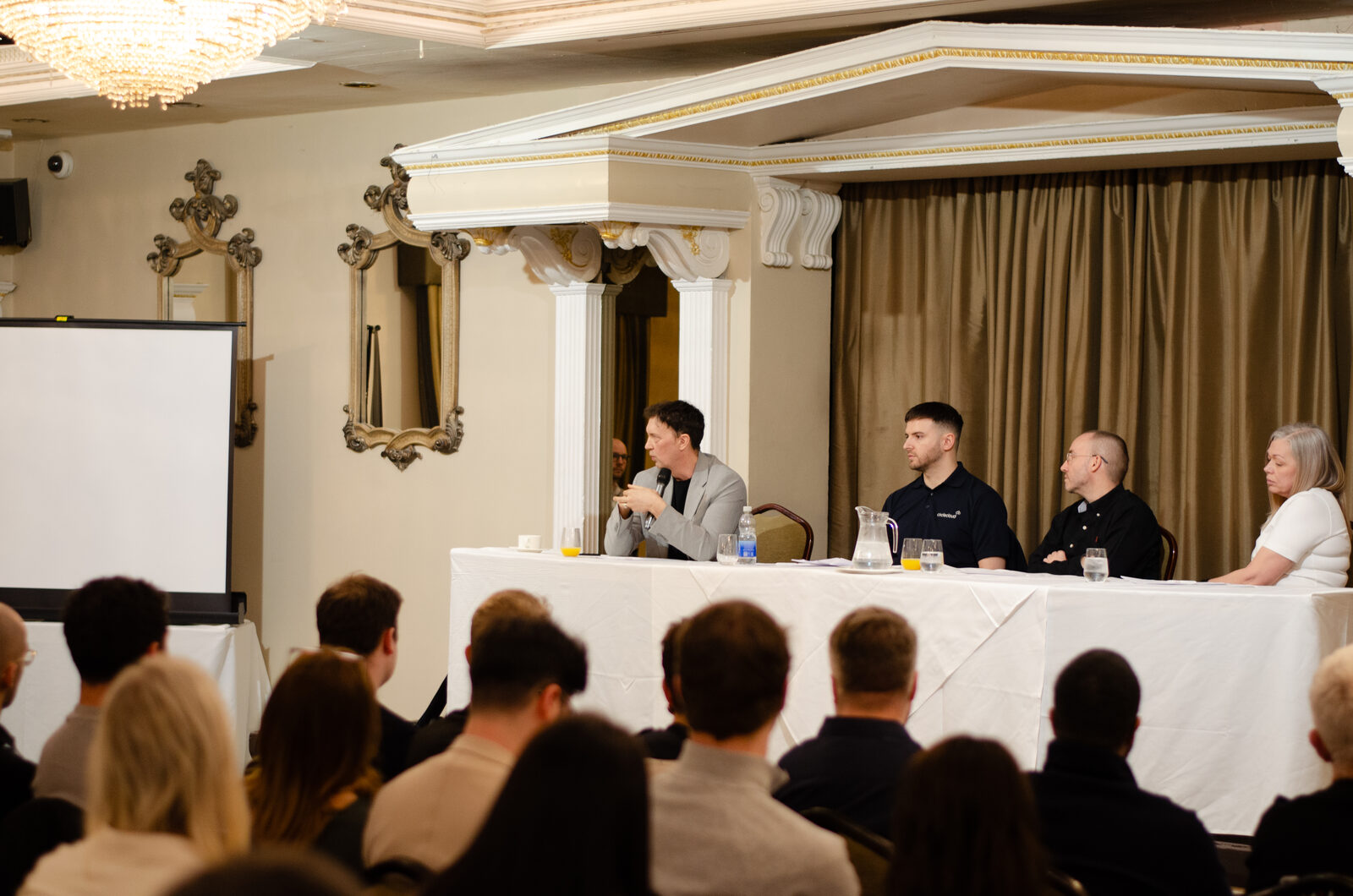 Wide view of the room during a talk
