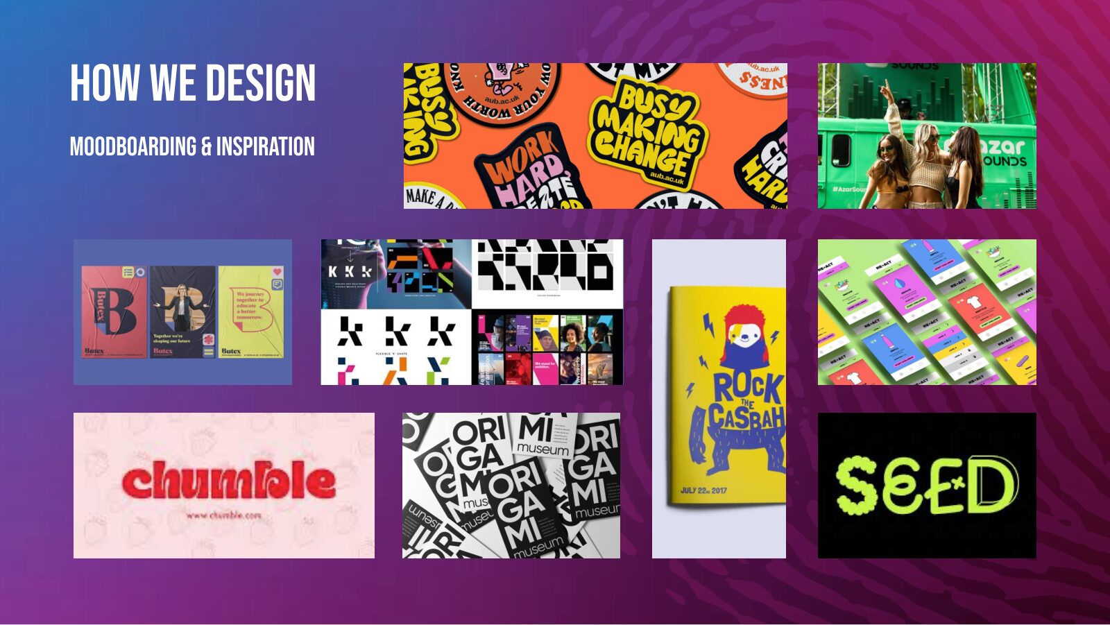 One Academy concept deck mood board