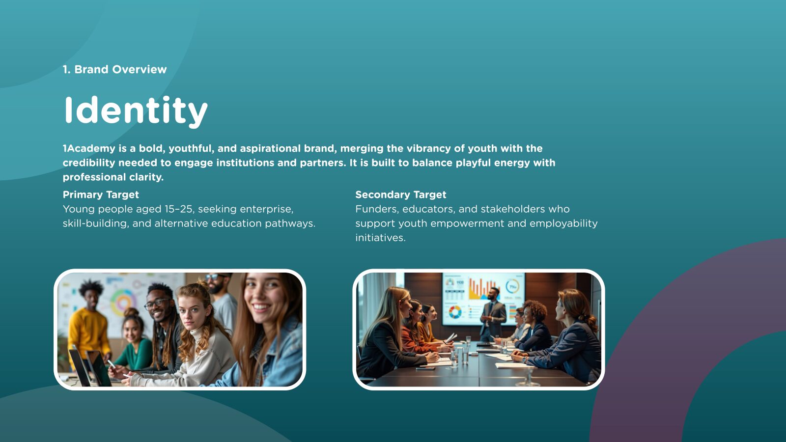 One Academy brand identity page