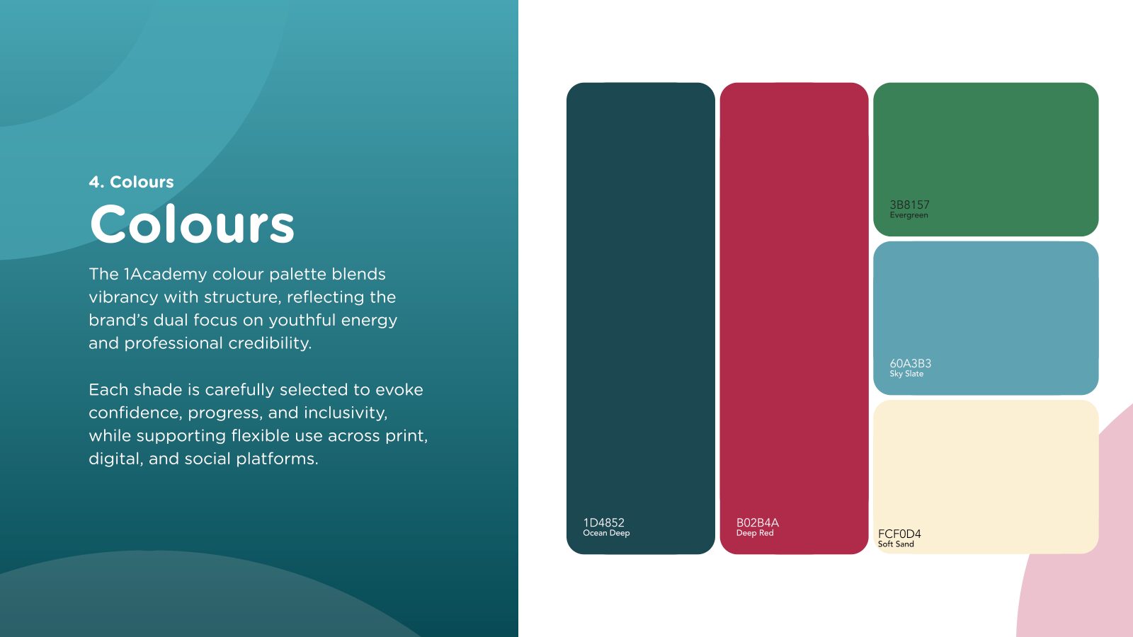 One Academy colour palette