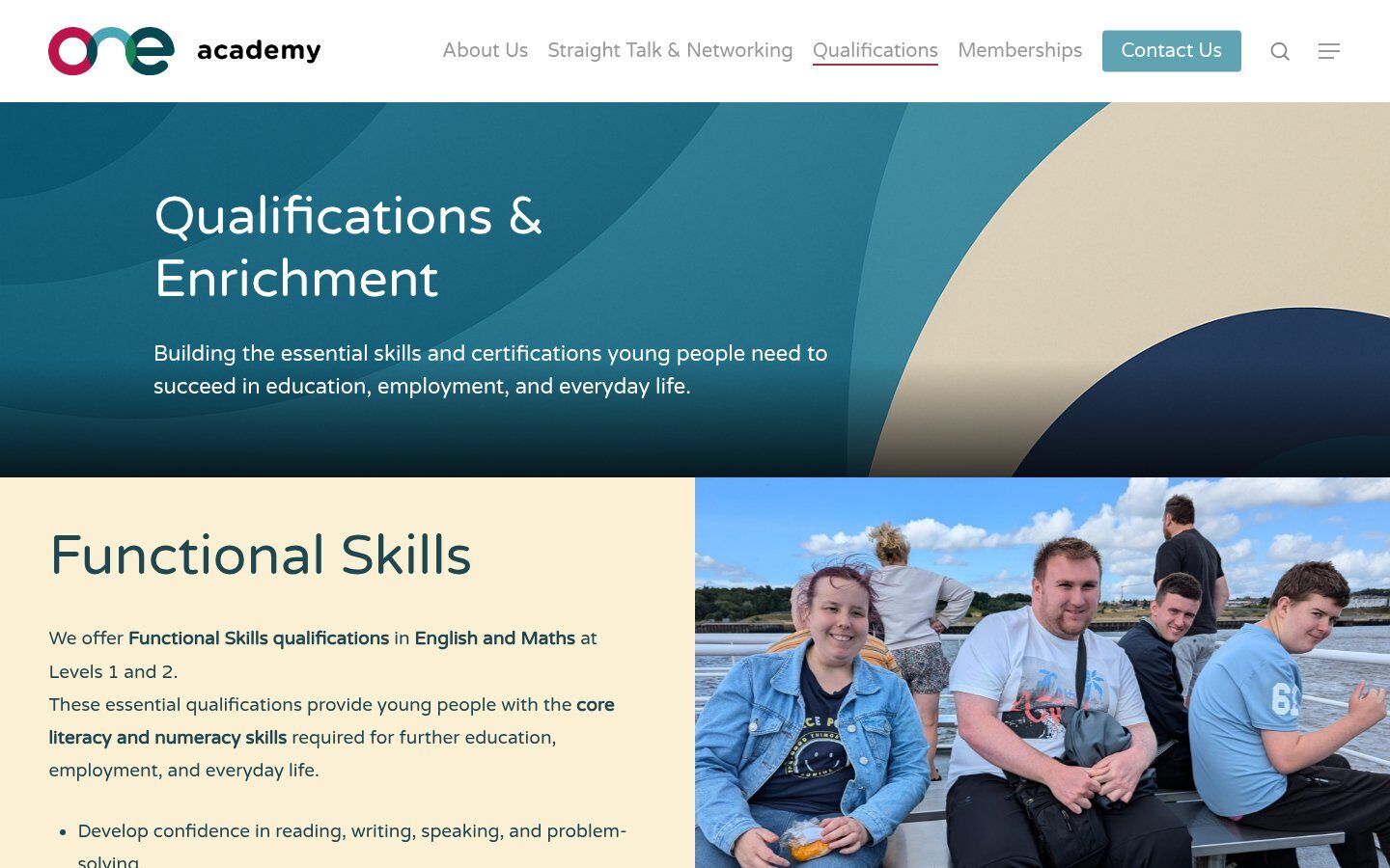 One Academy qualifications page