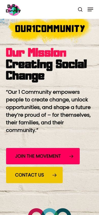 Our1 Community website on mobile