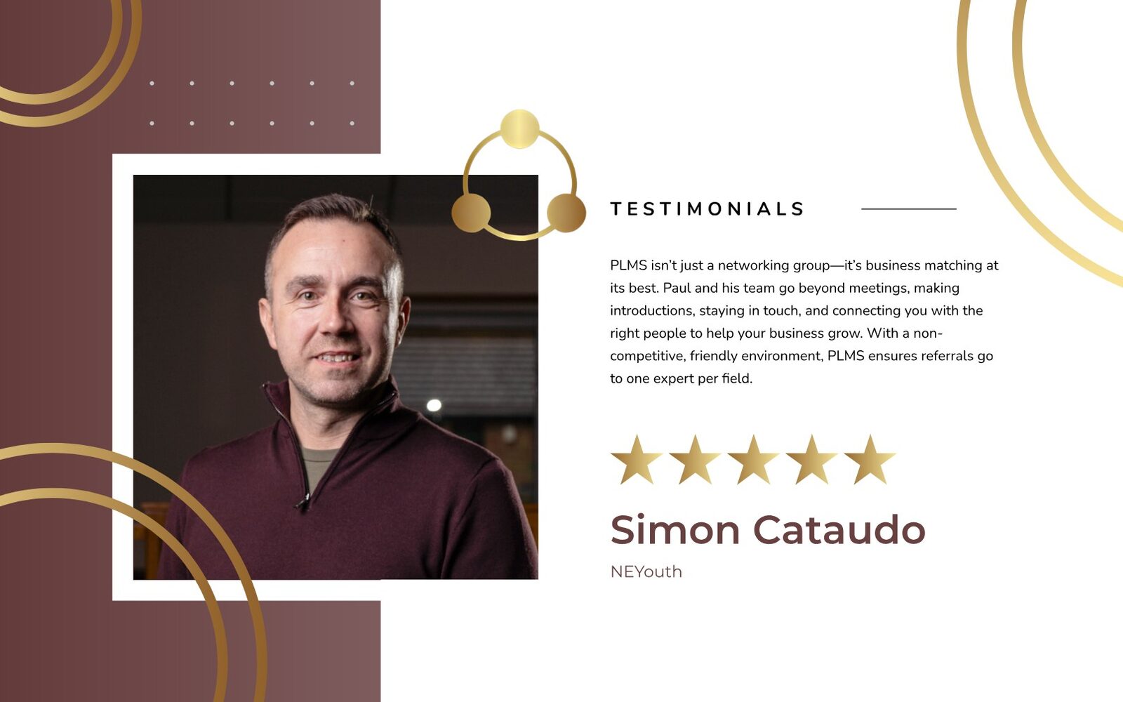 PLMS booklet testimonial page