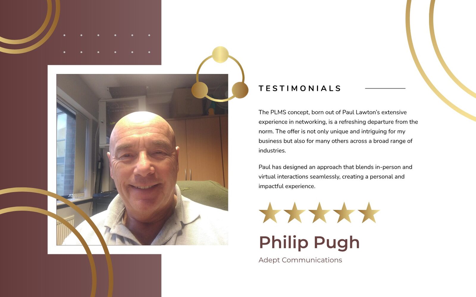 PLMS booklet testimonial page