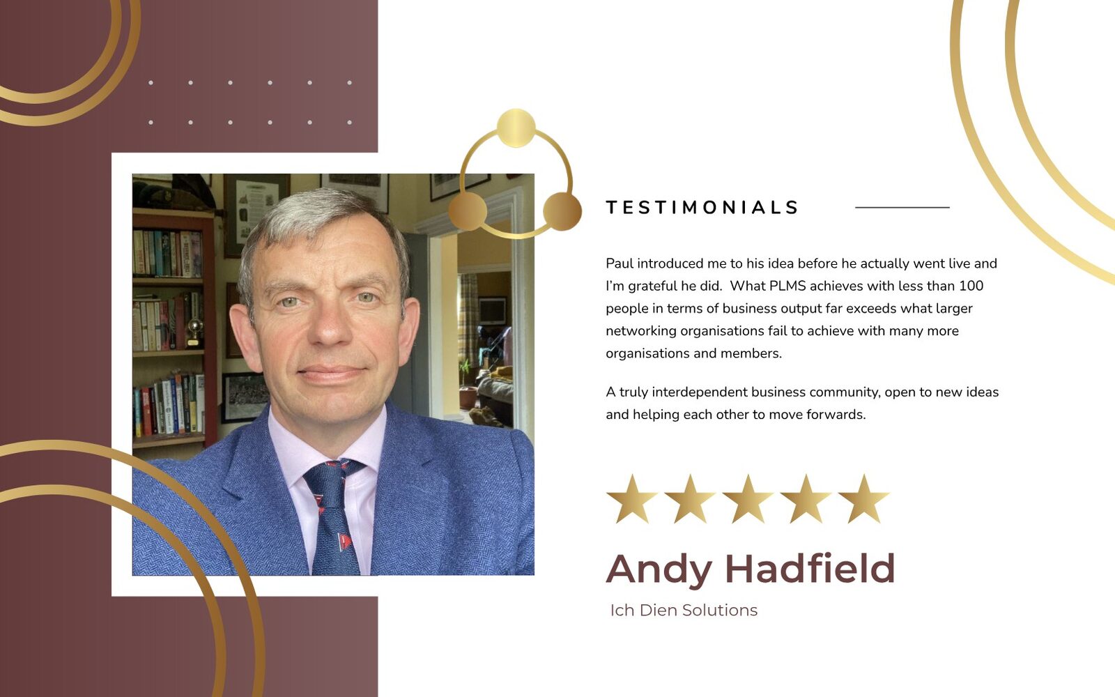 PLMS booklet testimonial page