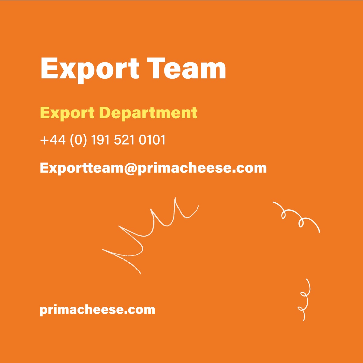 Prima Cheese Export Team card front