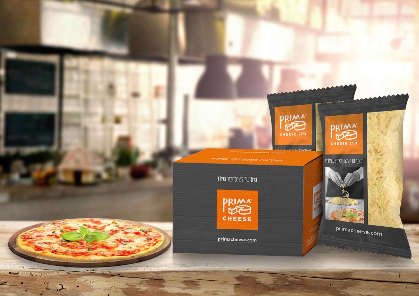 Prima Cheese — product range with packaging